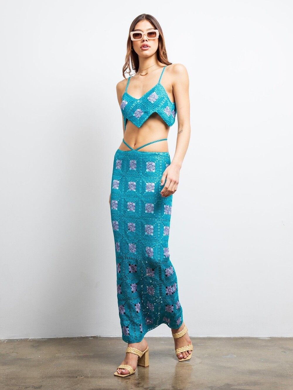 Lisa maree Turquoise Crochet Set Skirt - Picture 3 of 11
